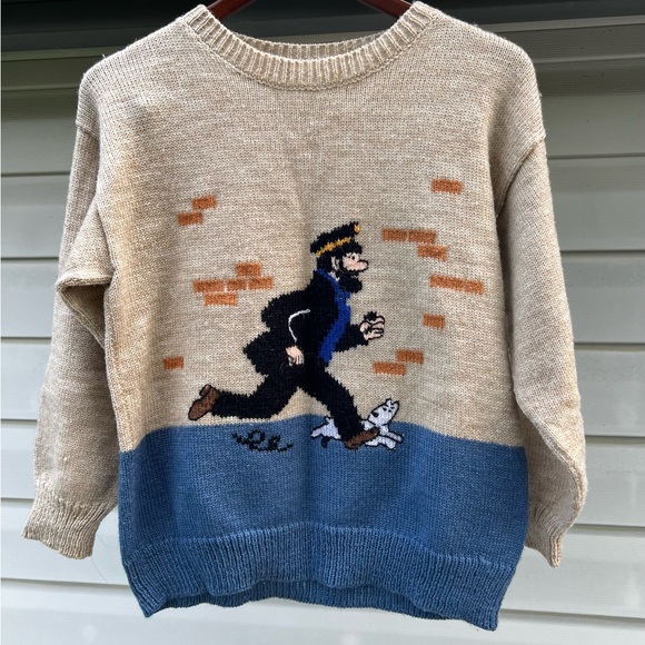 Tintin Sweaters - Vintage Tintin Wool Sweater